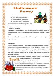 English Worksheet: Halloween Party