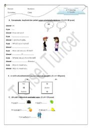 English worksheet: EXAM 2 CLASS 4