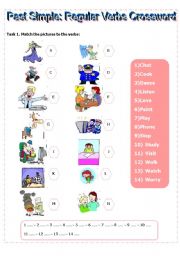 English Worksheet: Past Simple: Regular Verbs Crossword