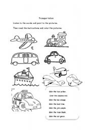 English Worksheet: Transportation