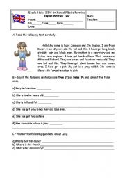 English Worksheet: test