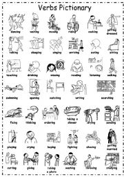 English Worksheet: -ingVerbs Pictionary