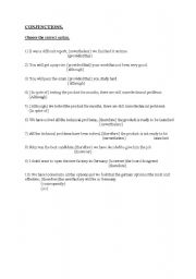 English Worksheet: conjunctions