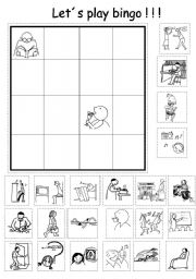 English Worksheet: Lets Play Bingo!!!! (with verbs vocabulary)