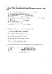 English worksheet: reflexive pronouns..present&past