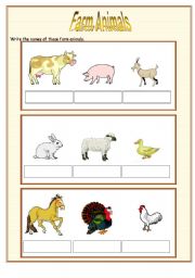 English Worksheet: Farm Animals