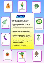 English Worksheet: Vegetables