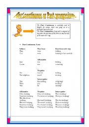 English Worksheet: Past Continuous