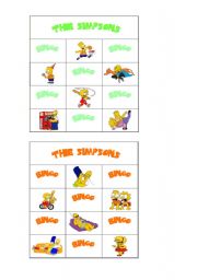 English Worksheet: simpsons bingo