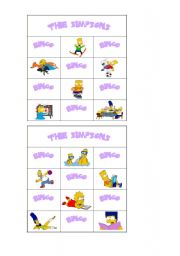 English Worksheet: simpsons bingo part 3