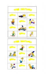 English Worksheet: simpsons bingo part 4