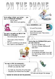 English Worksheet: On the phone