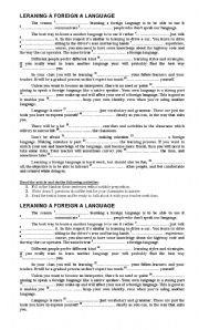 English Worksheet: Learning a Foreign language