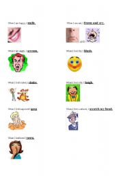 English Worksheet: Feelings and Actions Part 1 for ESL 1