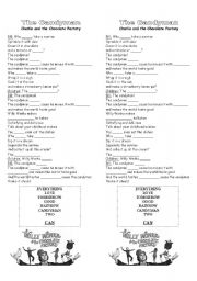 English Worksheet: SONG - THE CANDYMAN (WILLY WONKA AND THE CHOCOLATE FACTORY)