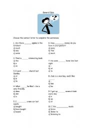 English Worksheet: General Quiz