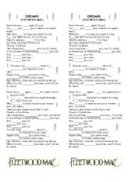 English worksheet: SONG - DREAMS (FLEETWOOD MAC)