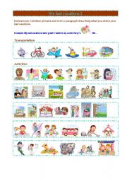 English Worksheet: My vacations 2