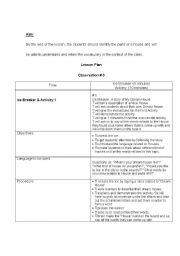 Rooms of The House Lesson Plan