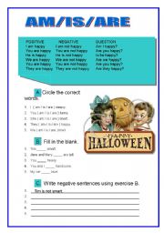English Worksheet: REVIEW VERB TO BE 