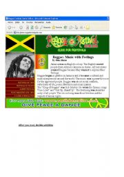 English Worksheet: Reggae