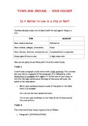 English worksheet: Town and around