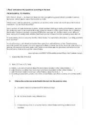 English Worksheet: Authentic text + passive voice