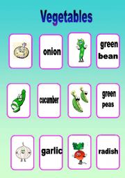 English Worksheet: Vegetables  (Part 2 of 3 )