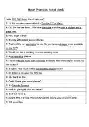 English Worksheet: HOTEL RESERVATIONS_CONVERSATION