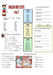 English Worksheet: FIRST ENGLISH STEPS --- Step 3