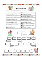 English Worksheet: FAMILY TREES