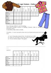 English Worksheet: ESOL Logic Problem - Easy