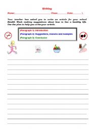 English worksheet: Writing