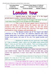 English Worksheet: London tour, part 1