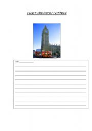 English Worksheet: Postcard from London