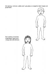 English Worksheet: draw clothes
