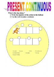 English Worksheet: what is the dog doing?