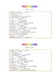 Preposition Quiz