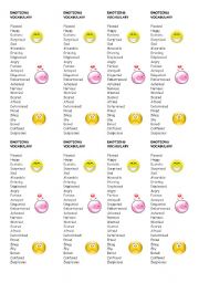 English Worksheet: EMOTIONS VOCABULARY