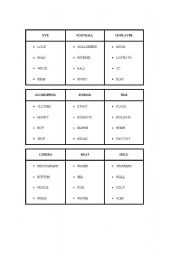 English Worksheet: Taboo