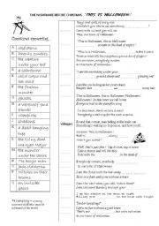 English Worksheet: Opening song This is Halloween from The Nightmare before Christmas