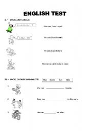 English worksheet: english test