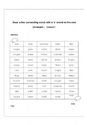 English Worksheet: s endings - pronunciation