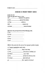 English worksheet: Present Perfect