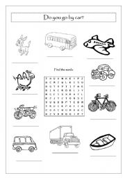 English Worksheet: Do you go by car?