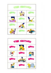 English Worksheet: simpsons bingo5