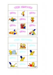 English Worksheet: simpsons bingo7