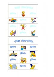 English Worksheet: simpsons bingo8