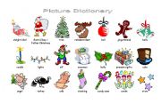 English Worksheet: xmas picture dictionary