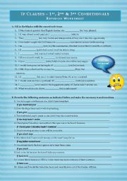 English Worksheet: IF CLAUSES - Revision Worksheet